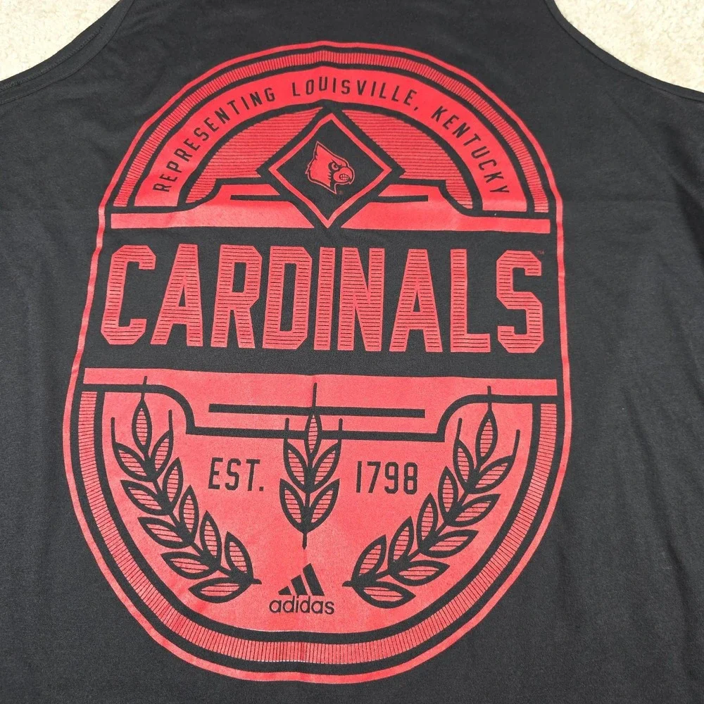 Adidas Climalite St. Louis Cardinals Tank Shirt Mens Size L Black Red Logo NWT